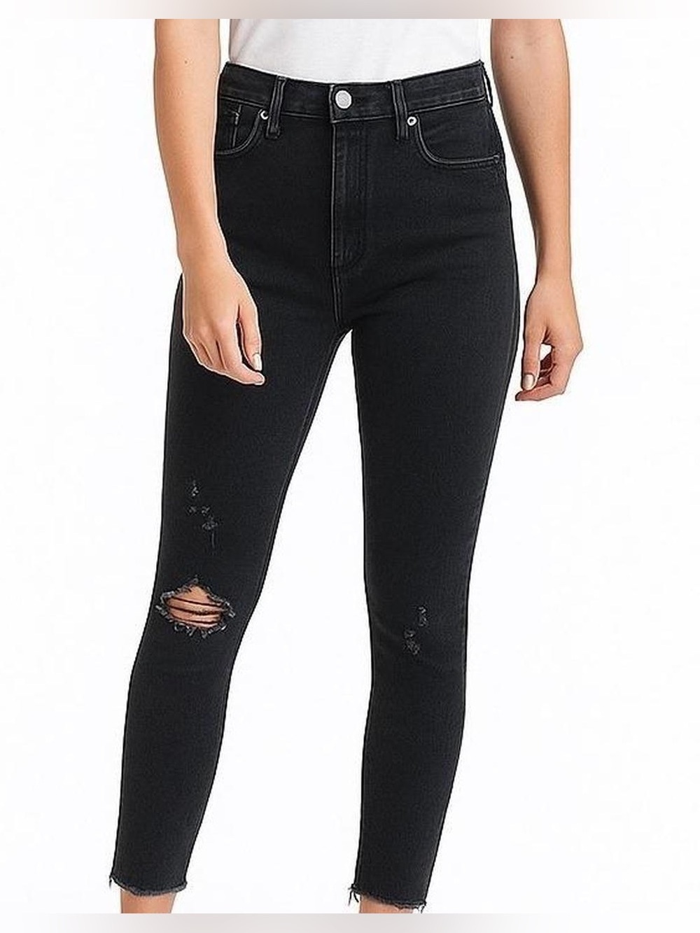 Abercrombie & Fitch the skinny high rise black denim curve love